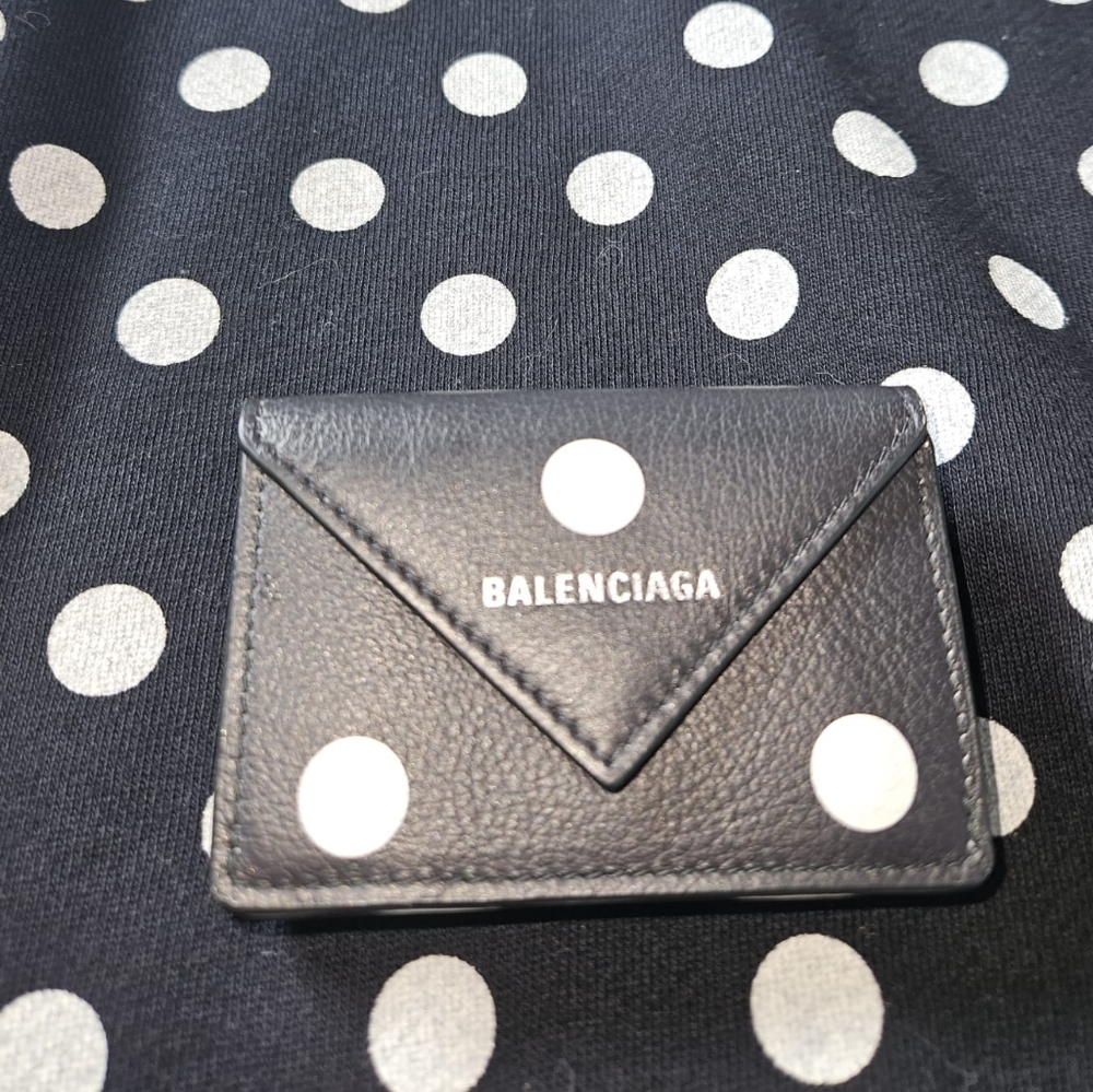 WOMEN'S PAPIER MINI WALLET SPRAYED POLKA DOTS PRINTED IN BLACK - Picture 5 of 7